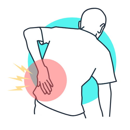 graphic illustration of back pain