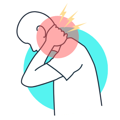 graphic illustration of neck pain