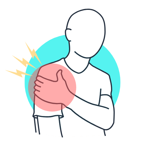 graphic illustration of shoulder pain